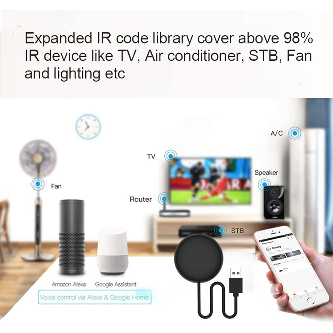 Télécommande à universelle infrarouge IR intelligente pour tous les contrôles AC TV DVD CD AUD SAT Compatible avec Alexa et Google Home