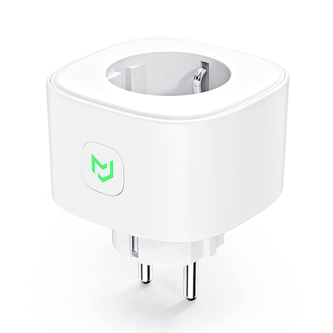 Meross Prise Connectée (Type F), 16A Prise WiFi Compatible avec Alexa, Google Home et SmartThings, Prise Programmable avec Mesure de Consommation d'Énergie, Commande Vocale et Contrôle à Distance