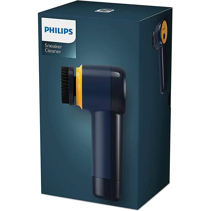 Philips Sneaker Cleaner - nettoyeur de baskets - 3 brosses incluses - Bleu/Jaune