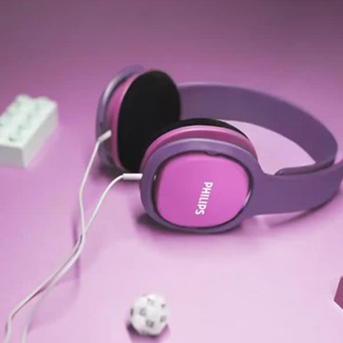 Philips Kids Headphones, Casque Enfant - Pink/Purple